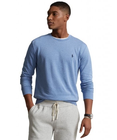 Men's Luxury Jersey Crewneck Pullover Blue $38.25 Shirts