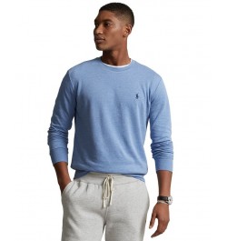 Men's Luxury Jersey Crewneck Pullover Blue $38.25 Shirts