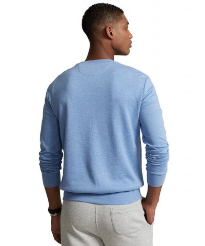 Men's Luxury Jersey Crewneck Pullover Blue $38.25 Shirts