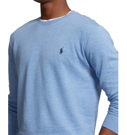 Men's Luxury Jersey Crewneck Pullover Blue $38.25 Shirts