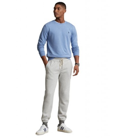 Men's Luxury Jersey Crewneck Pullover Blue $38.25 Shirts