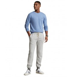 Men's Luxury Jersey Crewneck Pullover Blue $38.25 Shirts