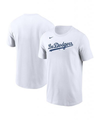 Men's White Los Angeles Dodgers Team City Connect Wordmark T-shirt $25.64 T-Shirts