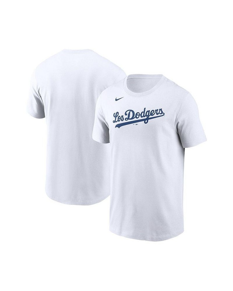 Men's White Los Angeles Dodgers Team City Connect Wordmark T-shirt $25.64 T-Shirts