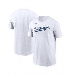 Men's White Los Angeles Dodgers Team City Connect Wordmark T-shirt $25.64 T-Shirts