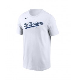 Men's White Los Angeles Dodgers Team City Connect Wordmark T-shirt $25.64 T-Shirts