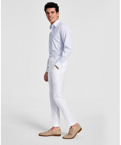 Men's Slim-Fit Linen Suit Pants White $31.35 Suits