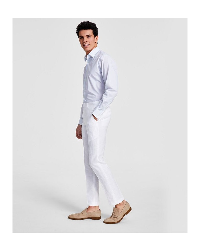 Men's Slim-Fit Linen Suit Pants White $31.35 Suits