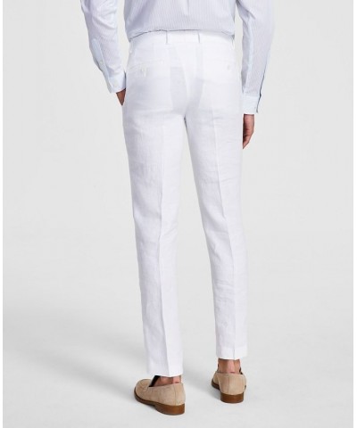 Men's Slim-Fit Linen Suit Pants White $31.35 Suits