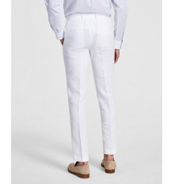 Men's Slim-Fit Linen Suit Pants White $31.35 Suits