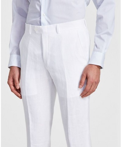 Men's Slim-Fit Linen Suit Pants White $31.35 Suits