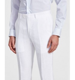 Men's Slim-Fit Linen Suit Pants White $31.35 Suits