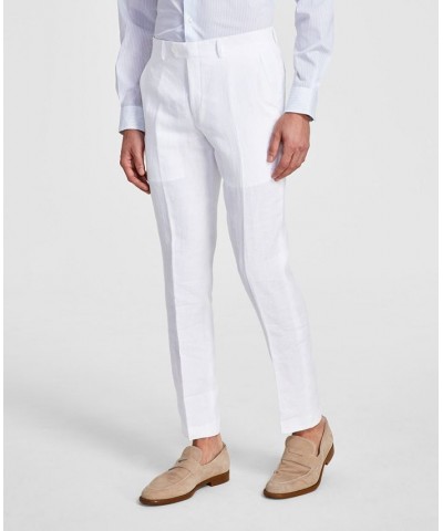 Men's Slim-Fit Linen Suit Pants White $31.35 Suits