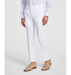 Men's Slim-Fit Linen Suit Pants White $31.35 Suits