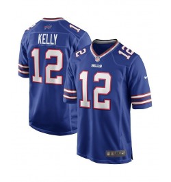 Men's Jim Kelly Royal Buffalo Bills Game Retired Player Jersey $68.60 Jersey