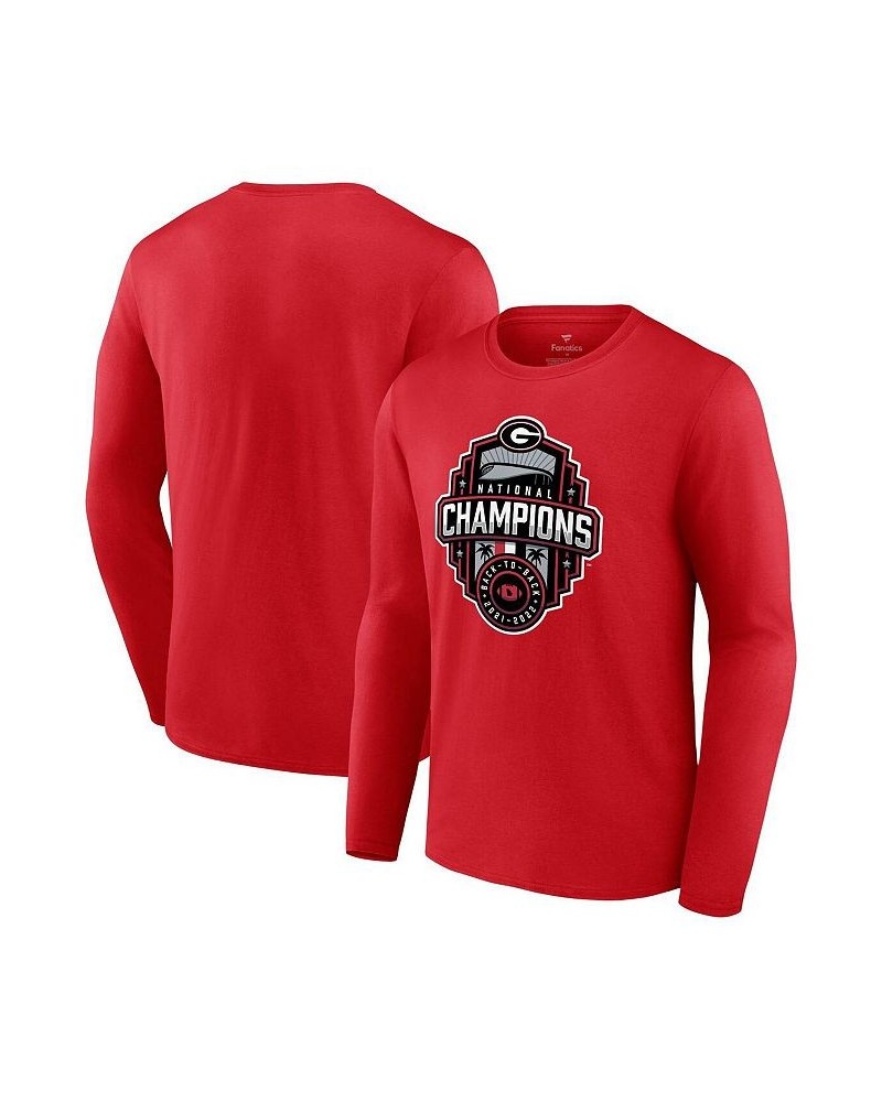 Men's Branded Red Georgia Bulldogs College Football Playoff 2022 National Champions Official Logo Long Sleeve T-shirt $26.54 ...