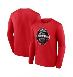 Men's Branded Red Georgia Bulldogs College Football Playoff 2022 National Champions Official Logo Long Sleeve T-shirt $26.54 ...