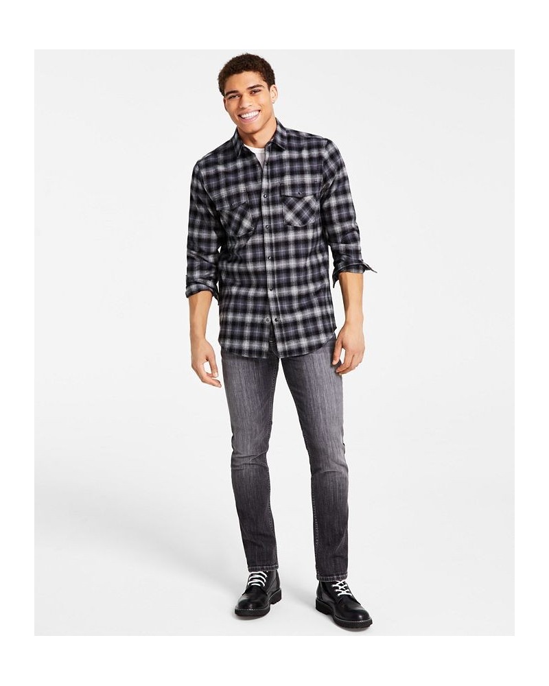 Men's Nume Classic-Fit Plaid Button-Down Shirt Black $21.56 Shirts