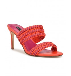 Women's Pause Strappy Heeled Slide Dress Sandals Orange $54.45 Shoes