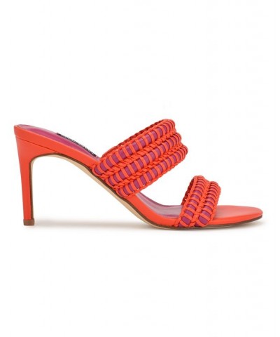 Women's Pause Strappy Heeled Slide Dress Sandals Orange $54.45 Shoes