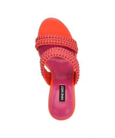 Women's Pause Strappy Heeled Slide Dress Sandals Orange $54.45 Shoes