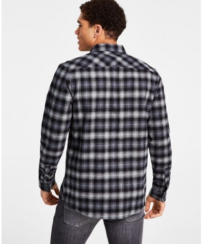 Men's Nume Classic-Fit Plaid Button-Down Shirt Black $21.56 Shirts