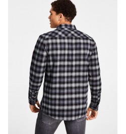 Men's Nume Classic-Fit Plaid Button-Down Shirt Black $21.56 Shirts