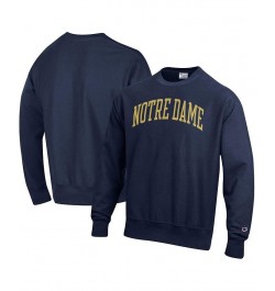 Men's Navy Notre Dame Fighting Irish Arch Reverse Weave Pullover Sweatshirt $42.50 Sweatshirt