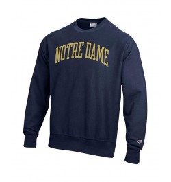 Men's Navy Notre Dame Fighting Irish Arch Reverse Weave Pullover Sweatshirt $42.50 Sweatshirt