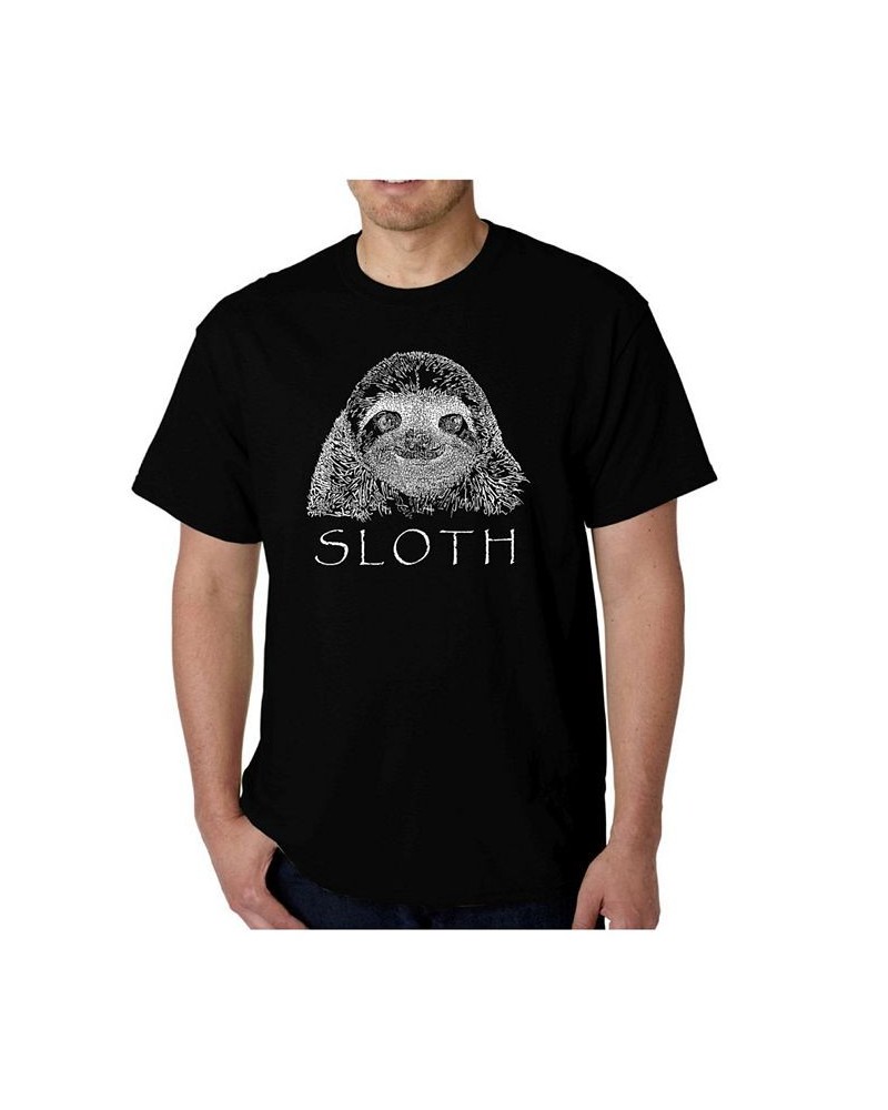 Mens Word Art T-Shirt - Sloth Black $18.54 T-Shirts