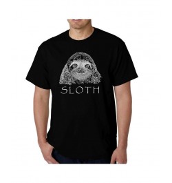 Mens Word Art T-Shirt - Sloth Black $18.54 T-Shirts