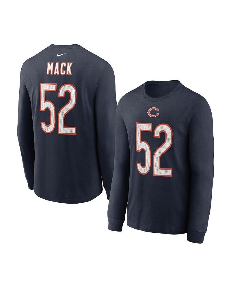 Men's Khalil Mack Navy Chicago Bears Player Name and Number Long Sleeve T-shirt $23.59 T-Shirts