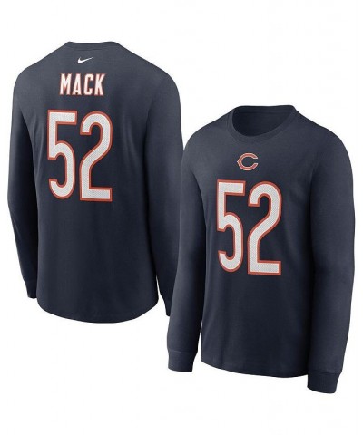 Men's Khalil Mack Navy Chicago Bears Player Name and Number Long Sleeve T-shirt $23.59 T-Shirts