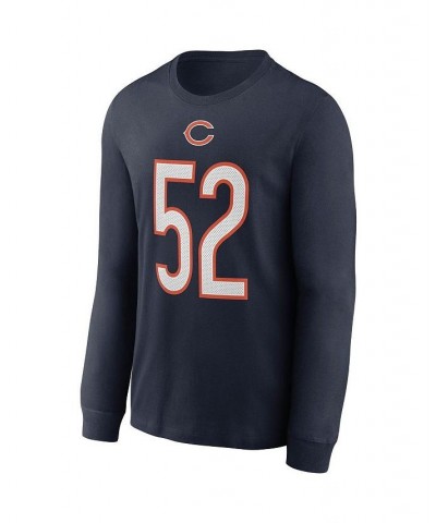 Men's Khalil Mack Navy Chicago Bears Player Name and Number Long Sleeve T-shirt $23.59 T-Shirts