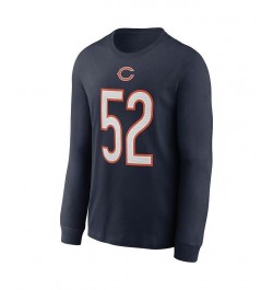 Men's Khalil Mack Navy Chicago Bears Player Name and Number Long Sleeve T-shirt $23.59 T-Shirts