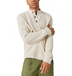 Men's Nep Mock Neck Long Sleeve Sweater White $34.89 Sweaters