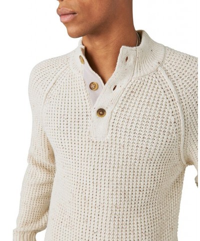 Men's Nep Mock Neck Long Sleeve Sweater White $34.89 Sweaters