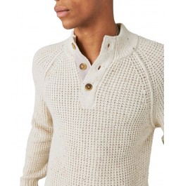 Men's Nep Mock Neck Long Sleeve Sweater White $34.89 Sweaters