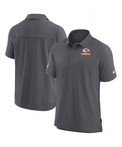 Men's Charcoal Kansas City Chiefs Sideline Lockup Performance Polo Shirt $43.20 Polo Shirts