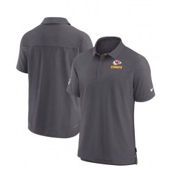 Men's Charcoal Kansas City Chiefs Sideline Lockup Performance Polo Shirt $43.20 Polo Shirts