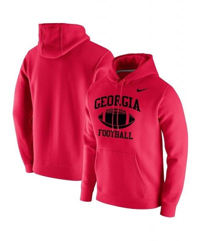 Men's Red Georgia Bulldogs Retro Football Club Fleece Pullover Hoodie $35.70 Sweatshirt