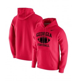 Men's Red Georgia Bulldogs Retro Football Club Fleece Pullover Hoodie $35.70 Sweatshirt