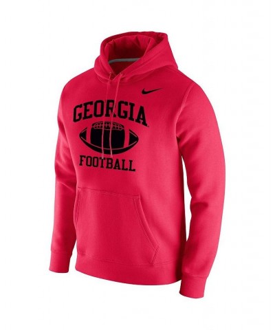 Men's Red Georgia Bulldogs Retro Football Club Fleece Pullover Hoodie $35.70 Sweatshirt