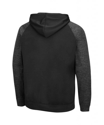 Men's Black Wisconsin Badgers Blackout 3.0 Tonal Raglan Pullover Hoodie $26.95 Sweatshirt