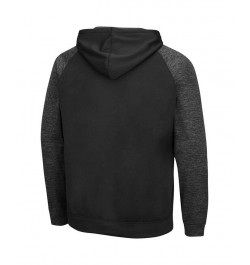 Men's Black Wisconsin Badgers Blackout 3.0 Tonal Raglan Pullover Hoodie $26.95 Sweatshirt