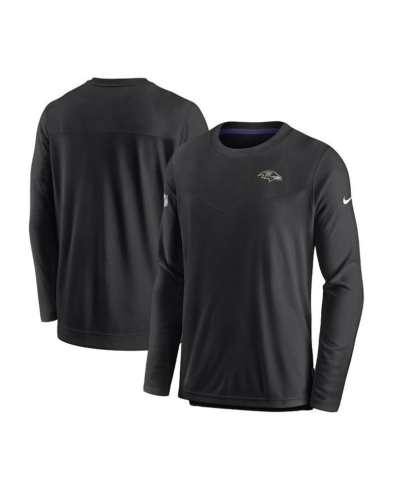 Men's Black Baltimore Ravens Sideline Lockup Performance Long Sleeve T-shirt $42.50 T-Shirts