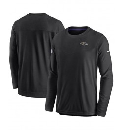 Men's Black Baltimore Ravens Sideline Lockup Performance Long Sleeve T-shirt $42.50 T-Shirts