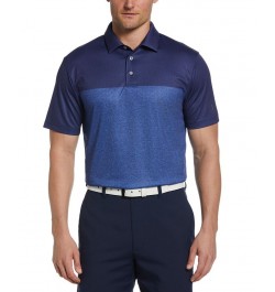 Men's Athletic-Fit Airflux Birdseye Block Print Short Sleeve Golf Polo Shirt PD03 $13.92 Polo Shirts