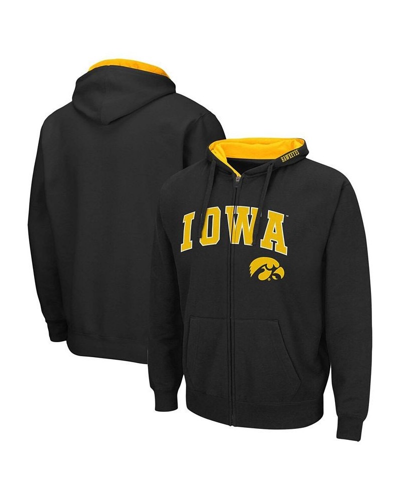 Men's Black Iowa Hawkeyes Arch Logo 3.0 Full-Zip Hoodie $26.40 Sweatshirt