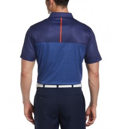 Men's Athletic-Fit Airflux Birdseye Block Print Short Sleeve Golf Polo Shirt PD03 $13.92 Polo Shirts